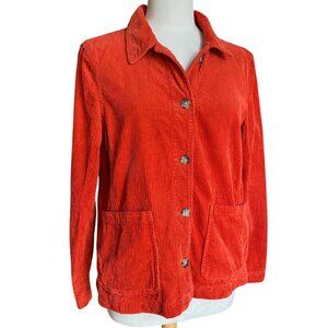 Loft Outlet Corduroy Shirt Jacket Burnt Orange Shacket Wide Wale Pockets-M